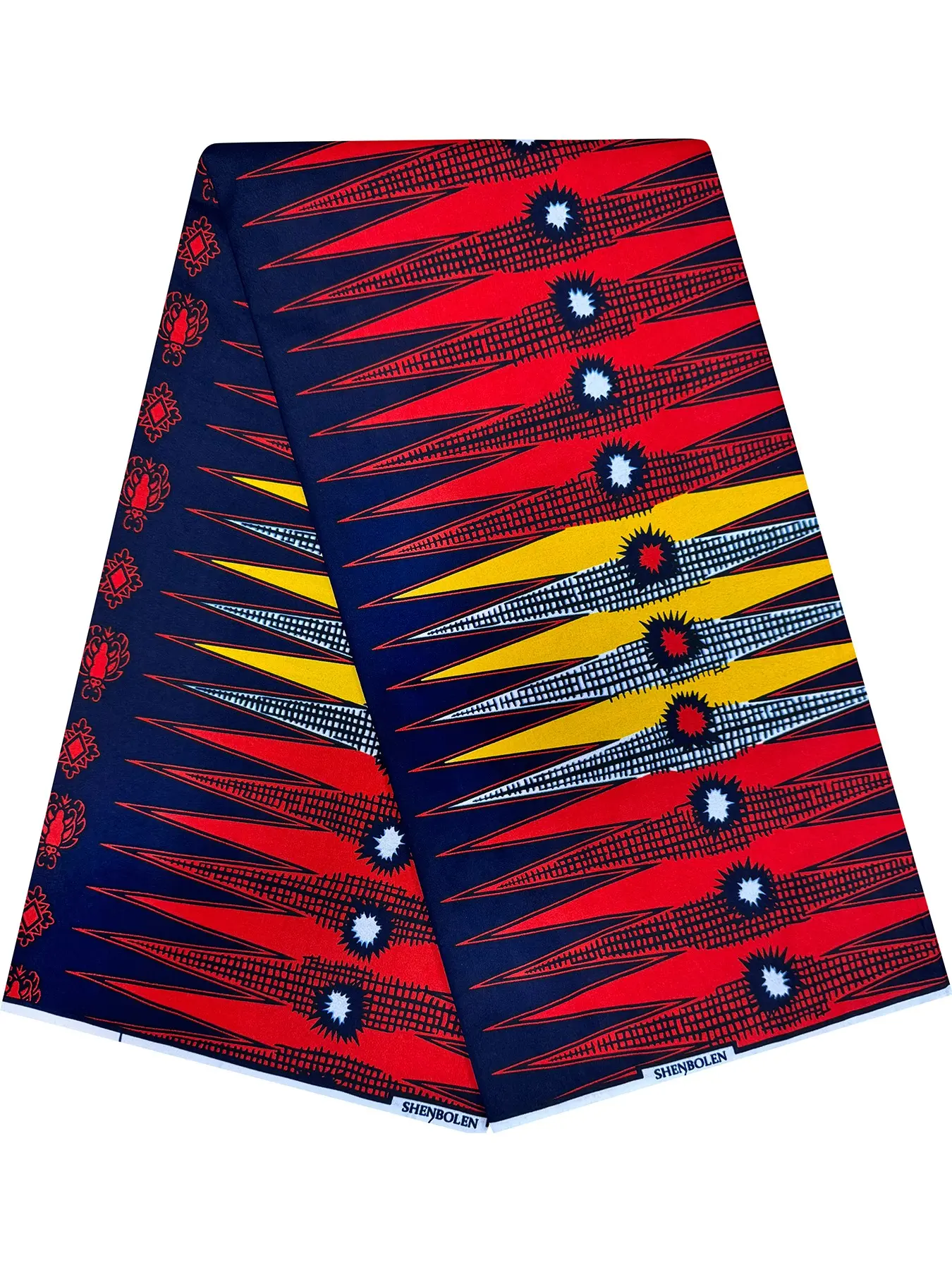 African Print Fabric Ankara Material, 6 Yards Kent Wax Cloth, Ideal for Crafting and Fashion Projects, Vibrant Patterns for Unique Designs, Bohemian Geometric Pattern