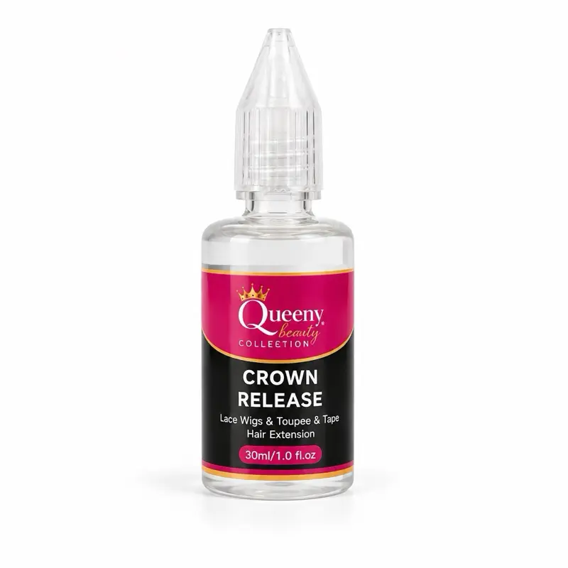 Queeny Beauty Crown Release Lace Glue Remover - 30ml, for Wigs, Toupees & Tape, Enables Glueless Invisible Hairline for Hair Closures