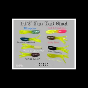 Crappie & Pan Fish 1-1/2” Fan Tail Shad Bait - 10 Per Pack - Available in Various Colors and Finishes