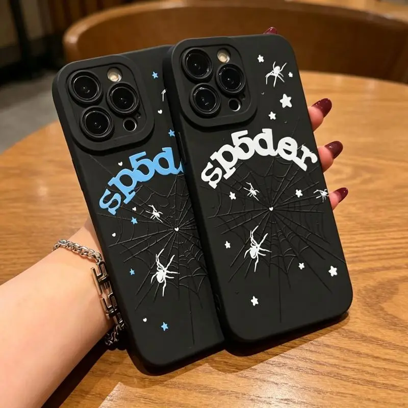 Dark Spider Web Soft TPU Protective Full Coverage Shockproof Smartphone Case, Cellphone Accessory for iPhone 13-17 Pro Max, Creative Holiday Gift ZZR122