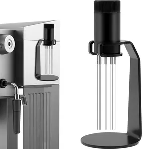 Espresso Distribution Tool with Stand Rustproof Coffee Distributor Stirrer Portable Coffee Distributor Needle Ergonomic Coffee Stirring Tool with 0.5mm Stainless Steel Needles