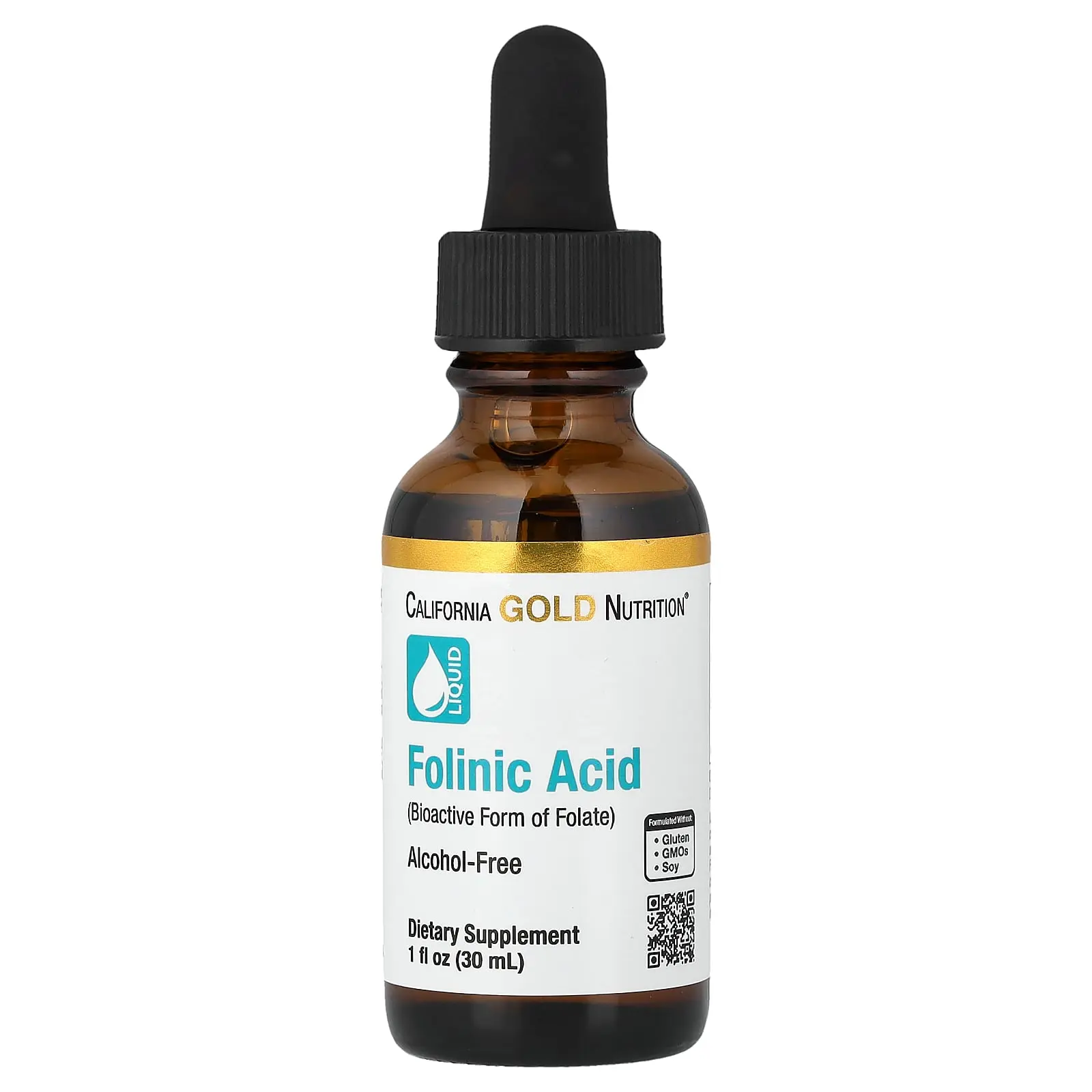California Gold Nutrition Folinic Acid, Alcohol Free, 1 fl oz (30 ml) California Gold Nutrition Folinic Acid, Alcohol Free, 1 fl oz (30 ml)