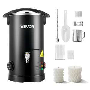 VEVOR Wax Melter for Candle Making, 5.3 Qts, Fast and Even Heating, with Easy Pour Spout and Temperature Control, Hourglass Base for Non-Stick Smooth Flow, Wax Melting Pot for Making Candles Soaps