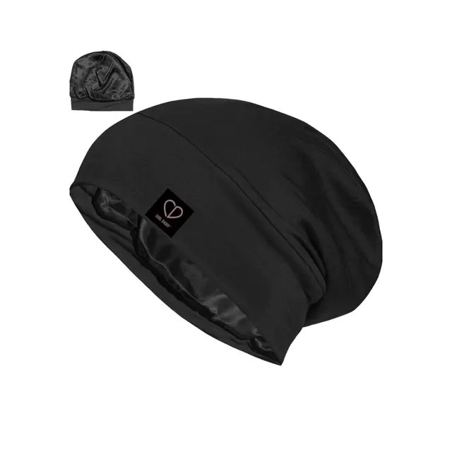 Curl Daddy Adjustable Cotton Beanie for Curly Hair - Eco-Friendly, Casual Cotton Hat with Moisture-Locking Satin Lining for Hair Health & Friction Reduction