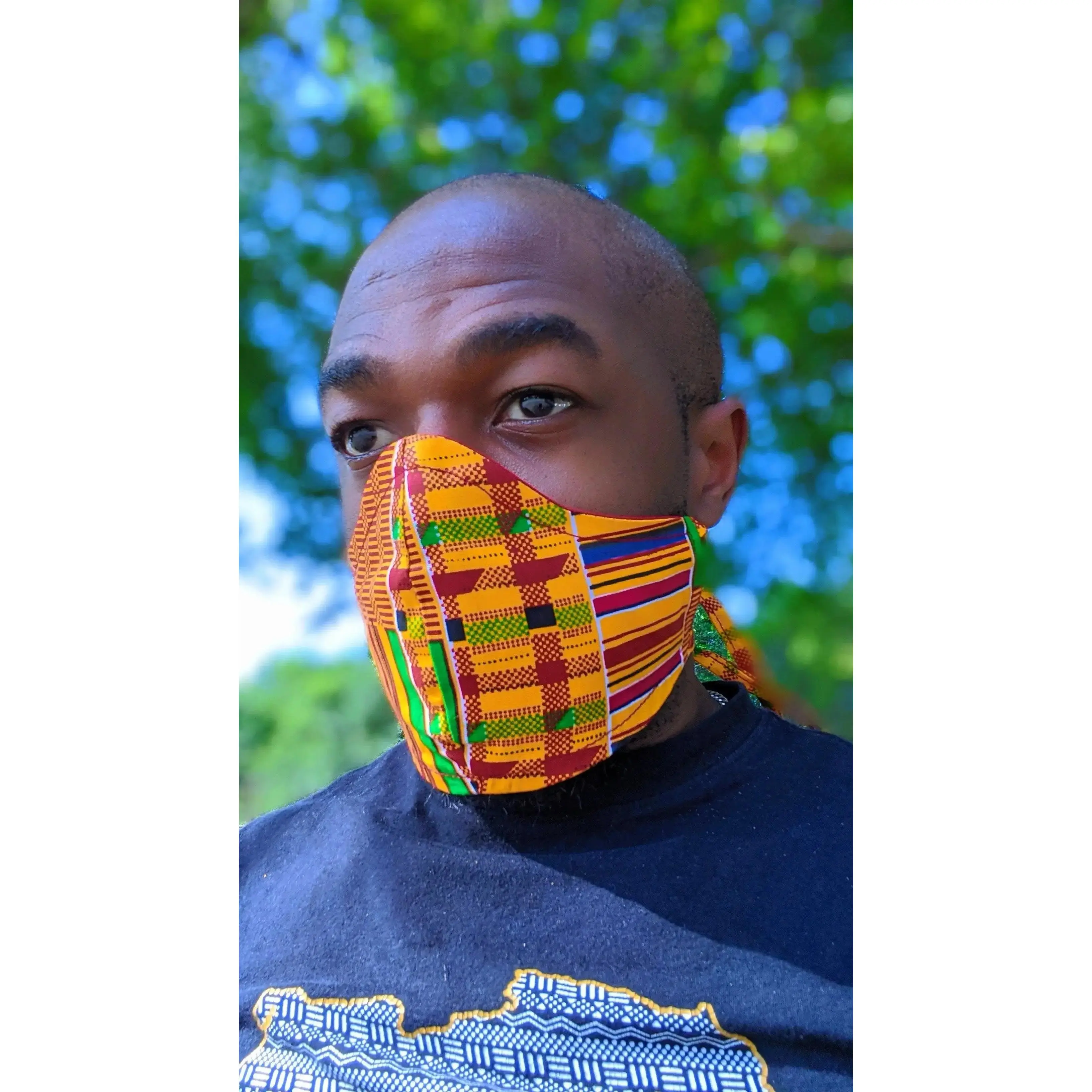 Sealsi Kente African Print Adjustable, Reusable, Reversible, Face Mask Cover | African Fashion | Dupsie's
