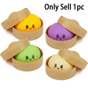 Dumpling Stress Relief Toy, Soft Moldable Design, Steam Basket Shape, Ideal for Adults & Kids, Sensory Finger Play, Single Pack
