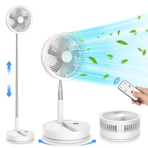 [Viral Summer Cooling Fan] Portable Foldable Rechargeable Oscillating Fan - 8.6" 8000mah Battery Operated USB C Small Fan, Quiet Table Desk Fan Folding Standing Pedestal Fan for Bedroom Rome Office Camping Travel