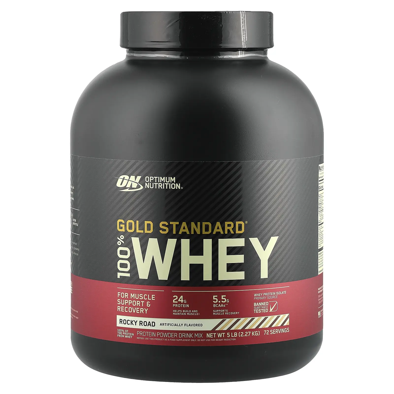 Optimum Nutrition Gold Standard® 100% Whey, Rocky Road, 5 lb (2.27 kg)