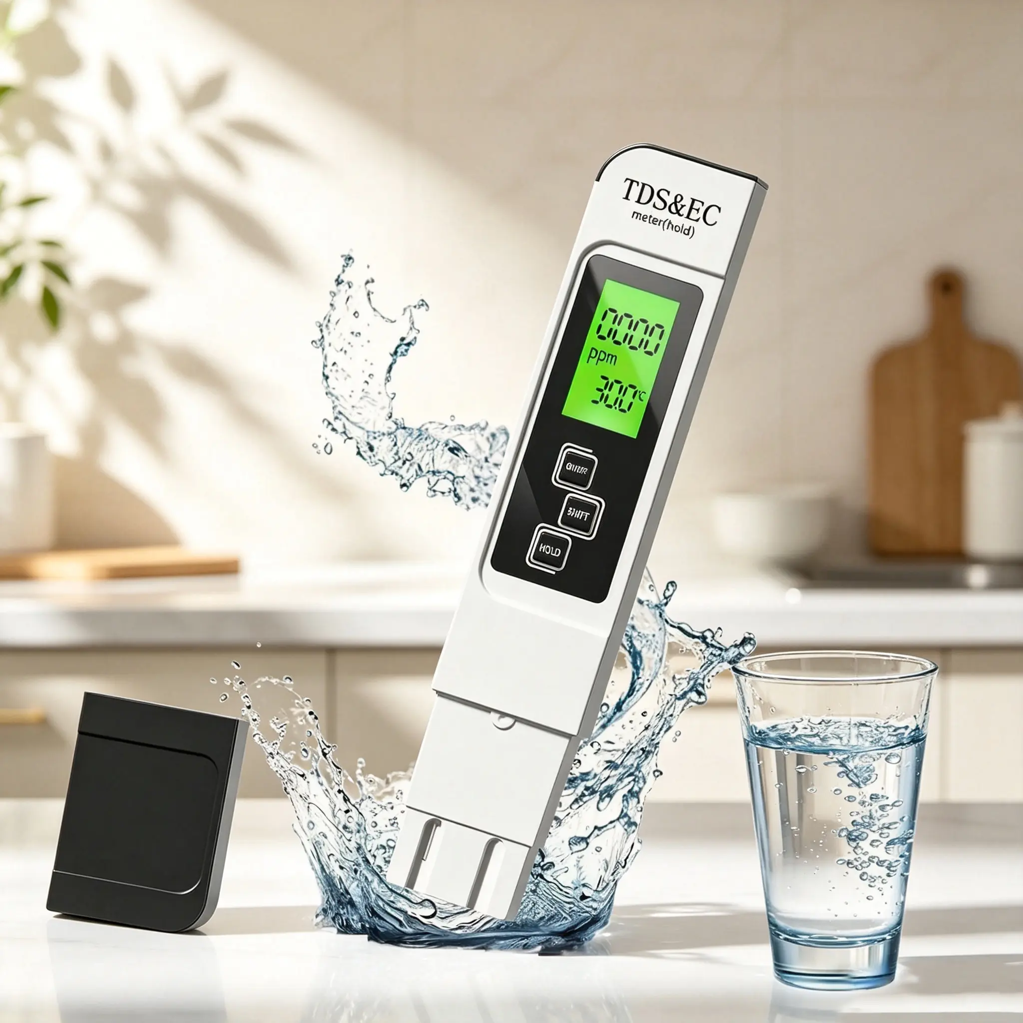 Handheld 4-In-1 Digital Water Tester - 2026 Accurate TDS, EC & Temperature Meter, Includes Cells, Ideal for Aquarium & Home Use, Handheld Use