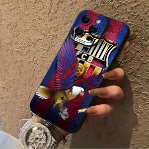 FCB Eagle and Shield Pattern TPU Mobile Phone Case Shockproof Anti Fall Full Coverage Protective Cover for iPhone17Air 16 15 14 13 12 11 XS XR X 7 8 Plus Pro Max SE Smartphone Casing Protection Animal Colorful Personalized Cellphone Screen Protector Black