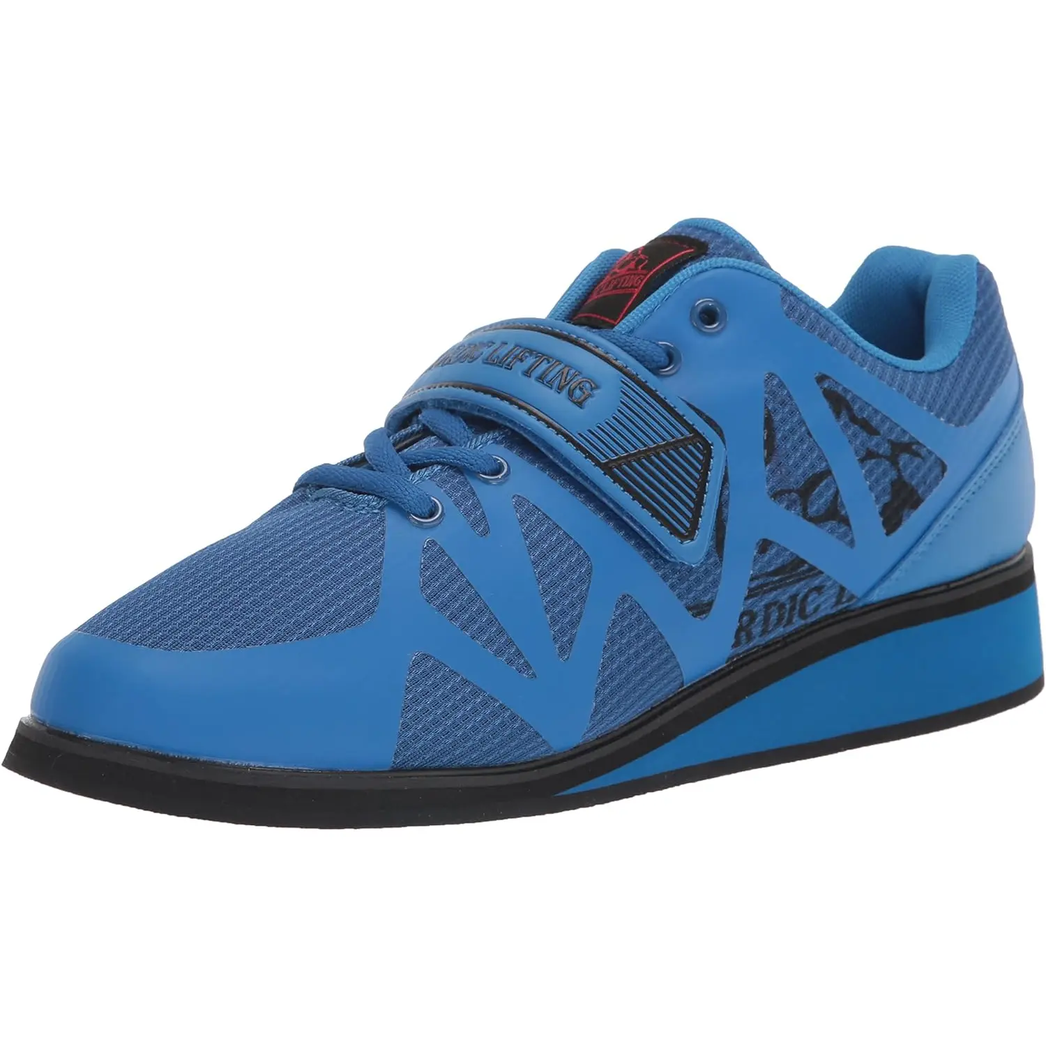 Nordic Lifting MEGIN Lifting Shoes for Men, 1.4" Elevated Heel with Velcro Strap for a Snug Lockdown, Non-Slip Sole for Deadlifts & Overhead Presses, Strength Training, Male, Gym, 1.4 Inches, Roomy Toebox, High-Traction
