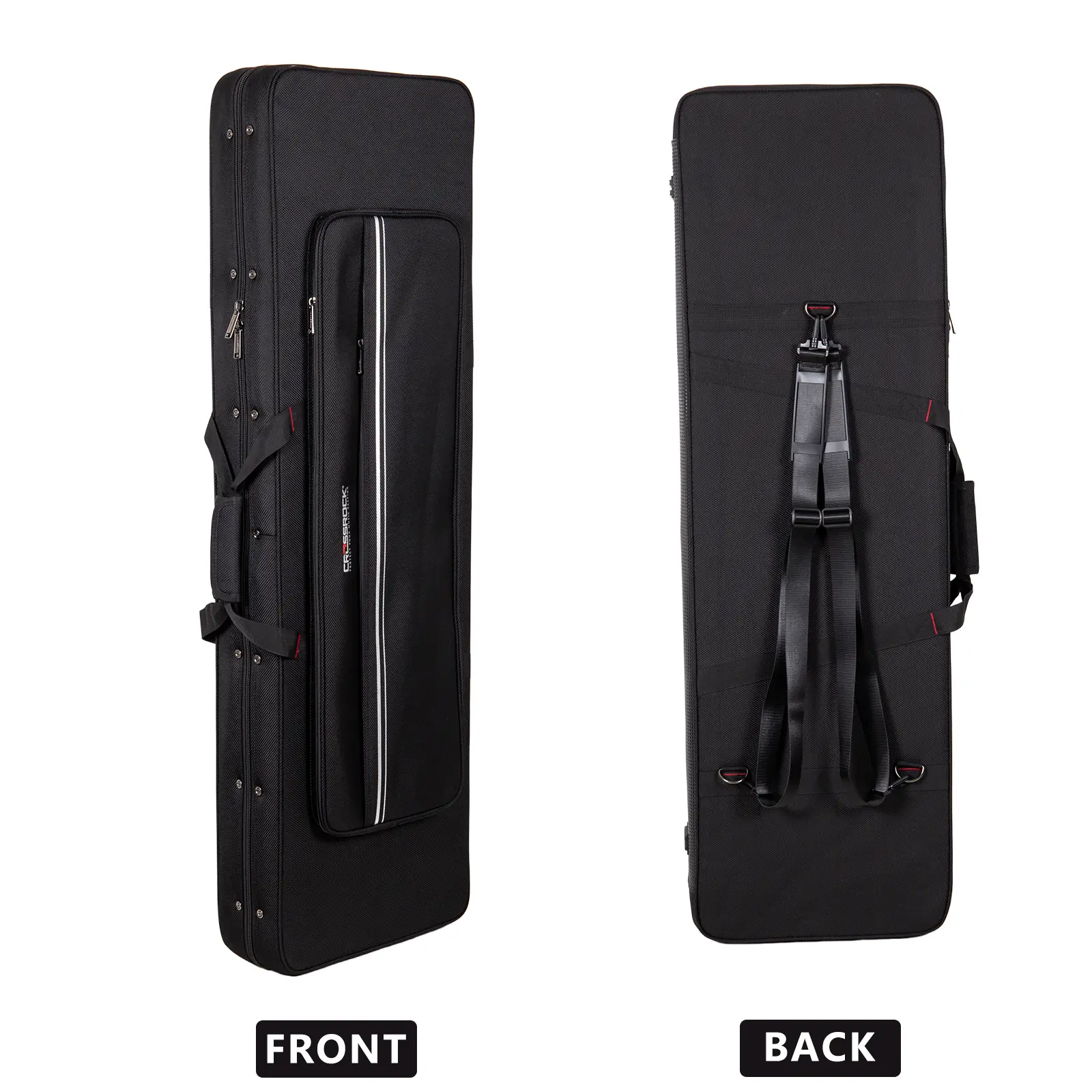 Crossrock Bass Guitar Foam Case for Precision & Jazz | Lightweight Gig Bag with Plush Interior, Adjustable Fit & Storage
