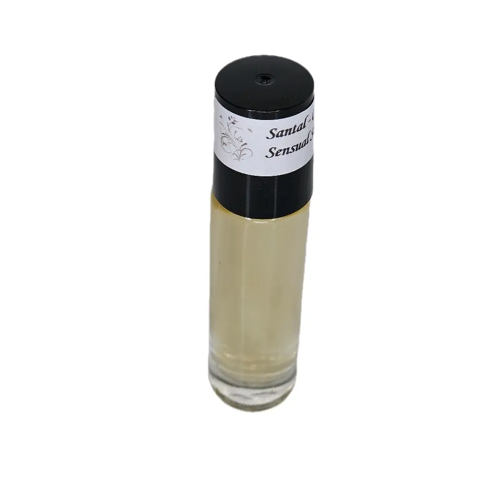 Men's Santal Fragrance Roll-On Body Oil - Single Item with Amber, Patchouli, Vanilla Scents and Bergamot Cologne Aroma