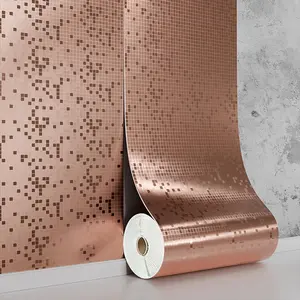 2.2mm Thick Metallic Gold Herringbone Peel and Stick Wallpaper, 40cm×3m (15.7"×118") Waterproof Oilproof Removable Gold Foil Geometric Wall Sticker, Self-Adhesive Wall Covering for Kitchen Backsplash, Countertop, Living Room, Bedroom, Bathroom, Luxury Hom