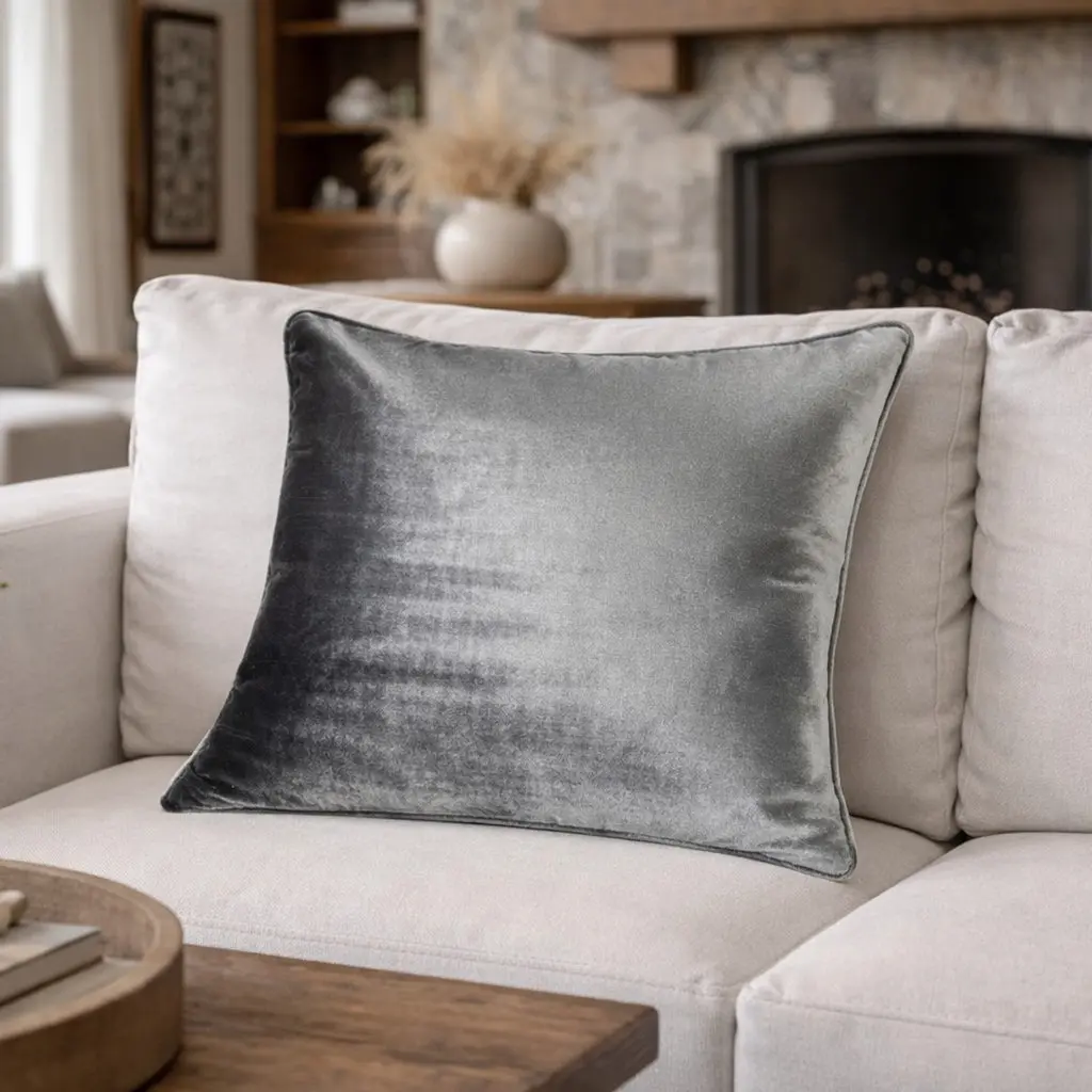 Castle Hill Zain Solid Charcoal Pillow