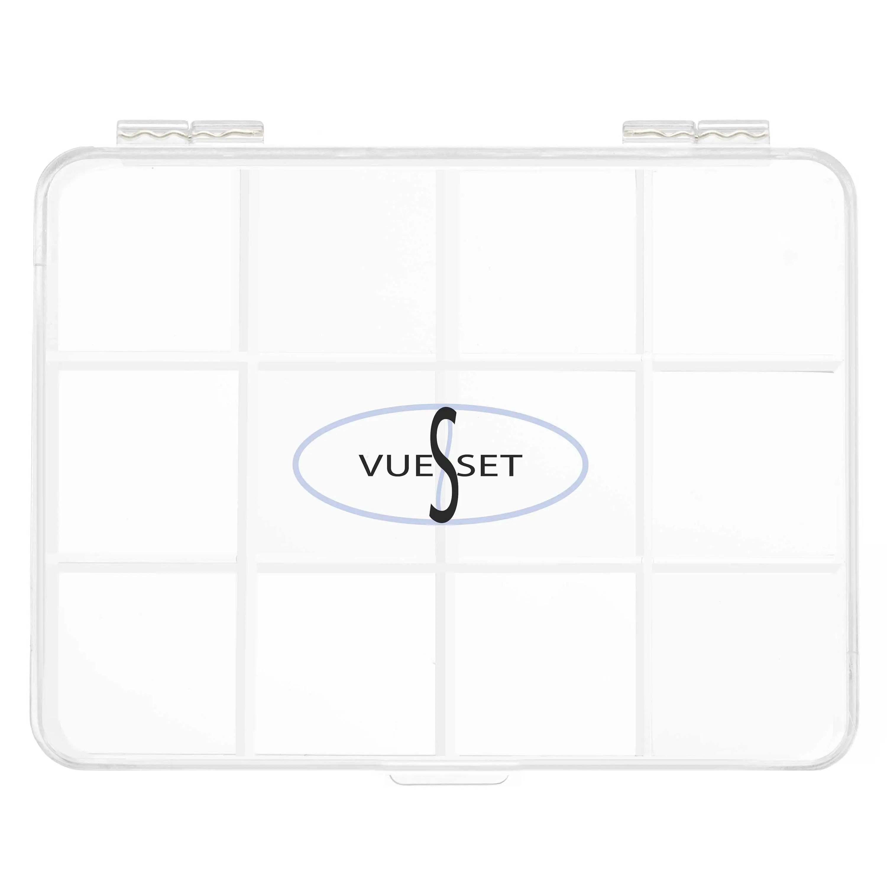 Viking Jack Makeup Depotting Palette for Creams & Foundations Empty 12-Section Transparent Cosmetic Kit 4.25" x 3.25" x 0.75"