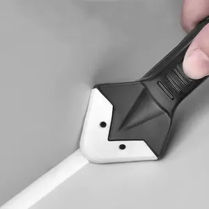 1 Set of 3-in-1 Silicone Caulking Tools with Stainless Steel Head - Great for Sealing, Cleaning and Scratching Glue - Durable Plastic Handle, Easy to Use, Caulking Tools | Ergonomic Handle