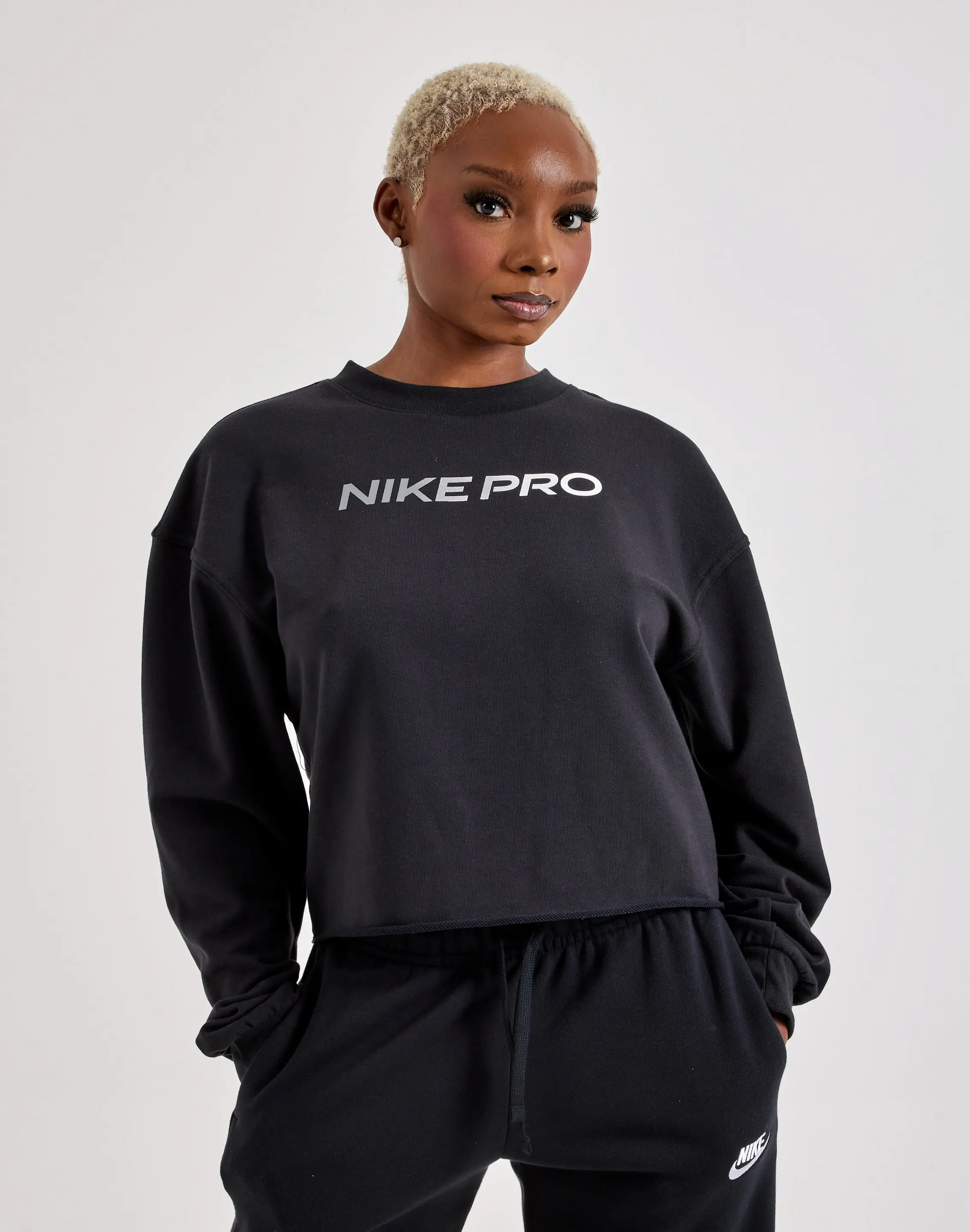 Womens Nike Pro Dri-FIT French Terry Long-Sleeve Top