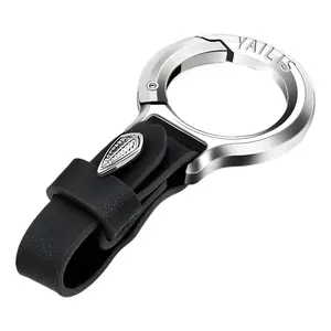 Upgraded Zinc Alloy Leather Keychain Stylish Anti-Lost Car Keychain with Leather Strap for Car & Home Keys Durable & Strong Unique Design Personalized Elegance