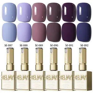 6PCS*15ML New popular cream purple cream blue brown nail polish gel fashionable led ultraviolet gel original purple series 6 colors high saturation color durable firm nail salon DIY female gift