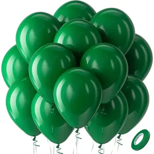 Green Balloons Latex Party Balloons - 100 Pack 12 inch Round Helium Balloons for Dark Green Themed Wedding Graduation Anniversary Birthday Party Backdrop Decorations