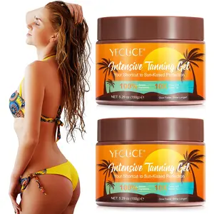 Yecuce Darkening Cream 150g, Fast Absorbing Moisturizing Balm, Tanning Enhancer, Hydrates & Protects Skin, Suitable for Dry Oily Sensitive Skin Types, Intensive Tanning Gel