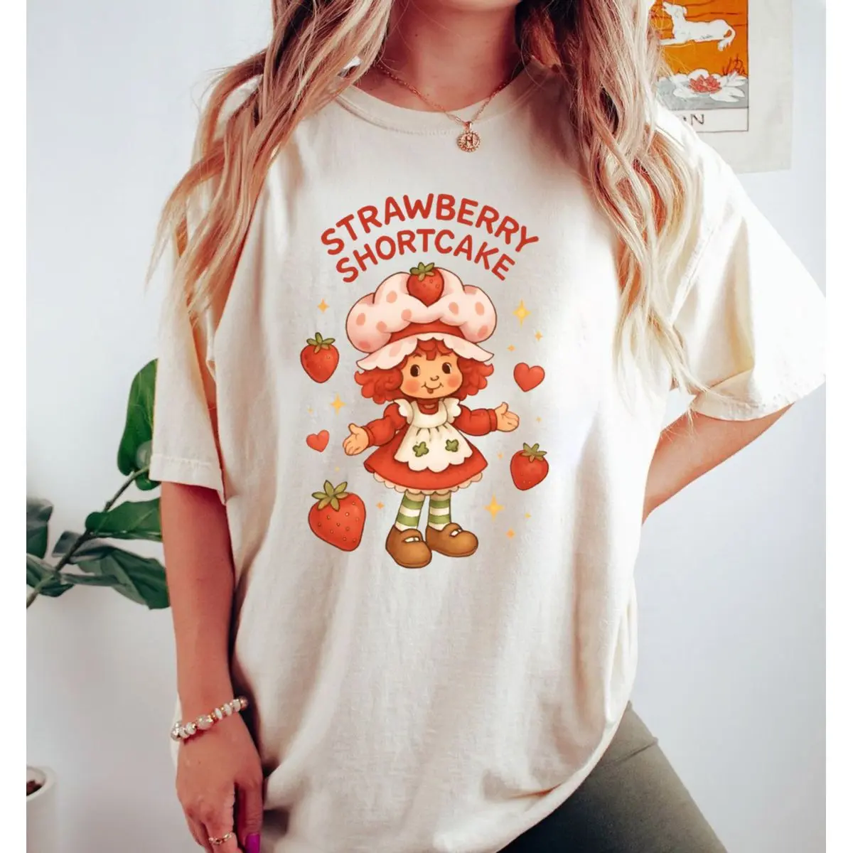 Strawberry Shortcake Shirt, 80s Cartoon Apparel, Nostalgic 80s Shirt, Cute Cartoon Women's Shirt , Unisex Sweater Pullover Tee