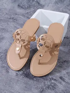 Women's Fashionable Hollow Out Design Slide Sandals, Casual Comfortable Flat Sandals for Summer, Lightweight Breathable Shoes for Daily Wear, Footwear Strap Slides, Classy Sandals
