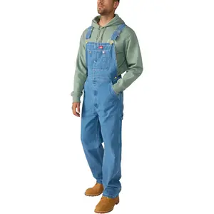 Men's Denim Bib Overalls Casual Loose Fit Work Overalls Adjustable Straps Utility Outdoor Daily Wear Jeans Jumpsuit