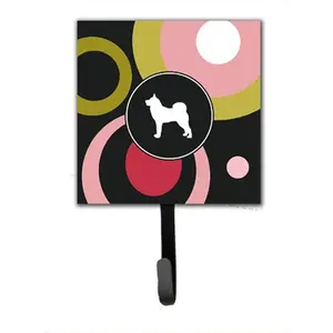 Bear Karelian Bear Dog Themed Metal Wall-Mount Leash Holder and Key Hook - Hardboard, Tile Accents, Home Decor, Room Decor for Living Spaces