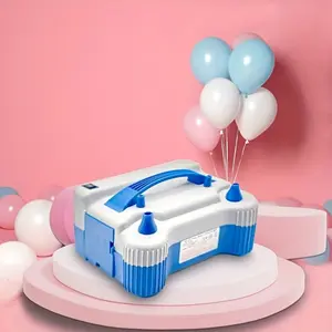 Electric balloon pump and strapping tool in one, portable dual-nozzle electric blower air pump inflator for decorating, parties and saving time (US plug)