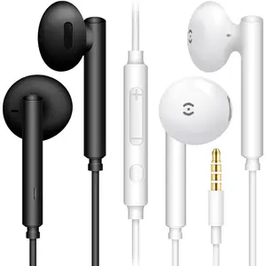 Wired Headphones Earphones with Mic WH6, Pack of 2, in-Ear Wired Earbuds Compatible with Samsung Huawei Vivo Oppo Mi Redmi Lenovo