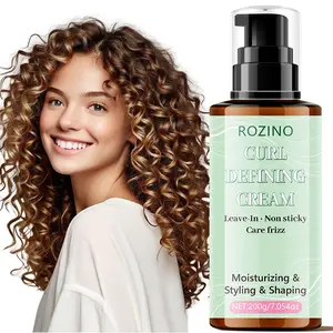 200g Curl Defining Cream, Leave - In & Non - sticky, Cares for Frizzy Curls, Integrates Moisturizing, Styling & Shaping, A Great Helper for Curl Styling