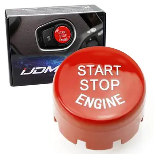 iJDMTOY Racing Sports Inspired Red Engine Push Start Button Replacment For BMW Fxx 2 3 4 5 7 Series, X1 X2 X3 X4 X5 X6 w/Auto Start/Stop Feature