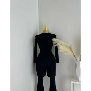 Mock Neck Double Layered Long Sleeve Top