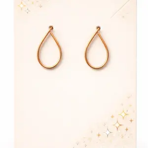Handmade Copper Teardrop Stud Earrings