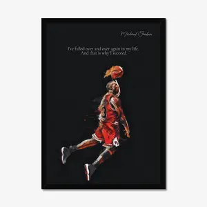 Michael Jordan Failure Equals Success Motivational Poster - Inspirational Wall Art - Classroom & Gym Decor - Gift for Athletes [UNFRAMED]
