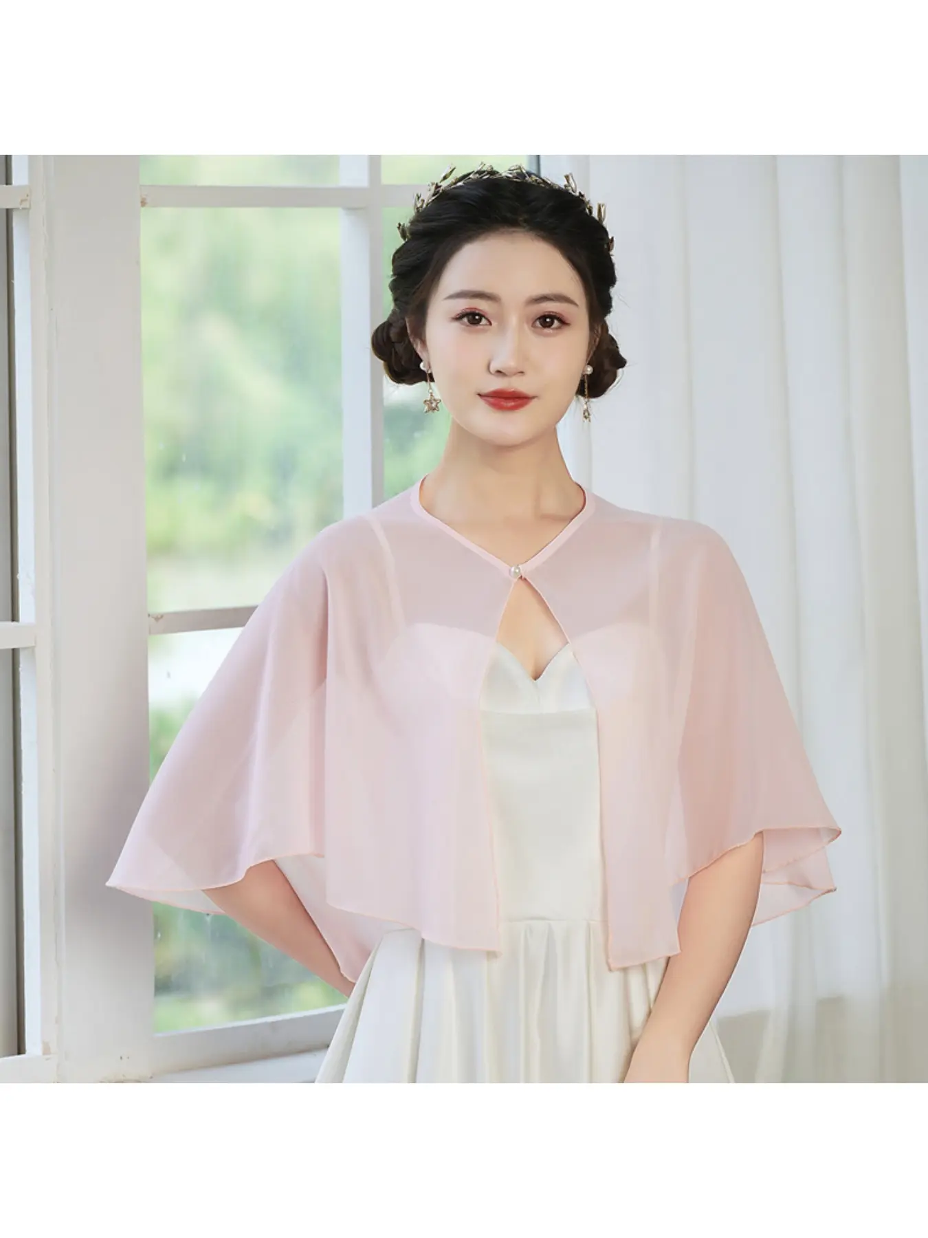 New pearl shawl fashion boutique Women, cool and sun-proof, Cute, lightweight and versatile, in Japanese and Korean style, with a touch of petite bourgeoisie charm, Lady