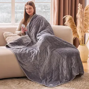 Heated Blanket Electric Throw 50''X60'' Heating Blanket Electric Blankets with 6 Heating Levels 1-12 Hours Auto Off Machine Washable Fast Heating Blankets,
