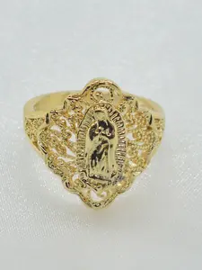 14k Guadalupe Virgin Mary Ring, Unisex Religious Jewelry, Daily Wear, Street Style, Memorial Gift, Hollow Design, Vintage Rings, Commemorative Ring