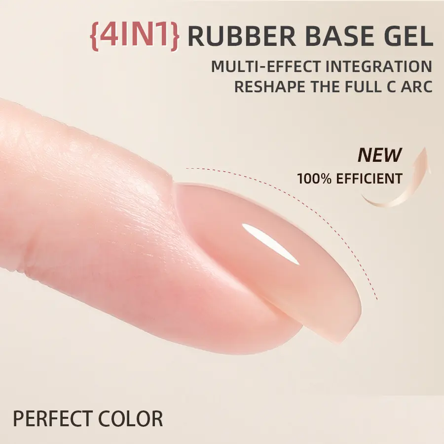 PERFECT COLOR 12ML Rubber Base Builder Gel for Natural Nails,Needed UV/LED & Top Coat,Long Lasting Milky White Nude Gel Polish for Nail Thickening & Strengthener,4 in 1 Color Gel in A Bottle DealsForYourDays