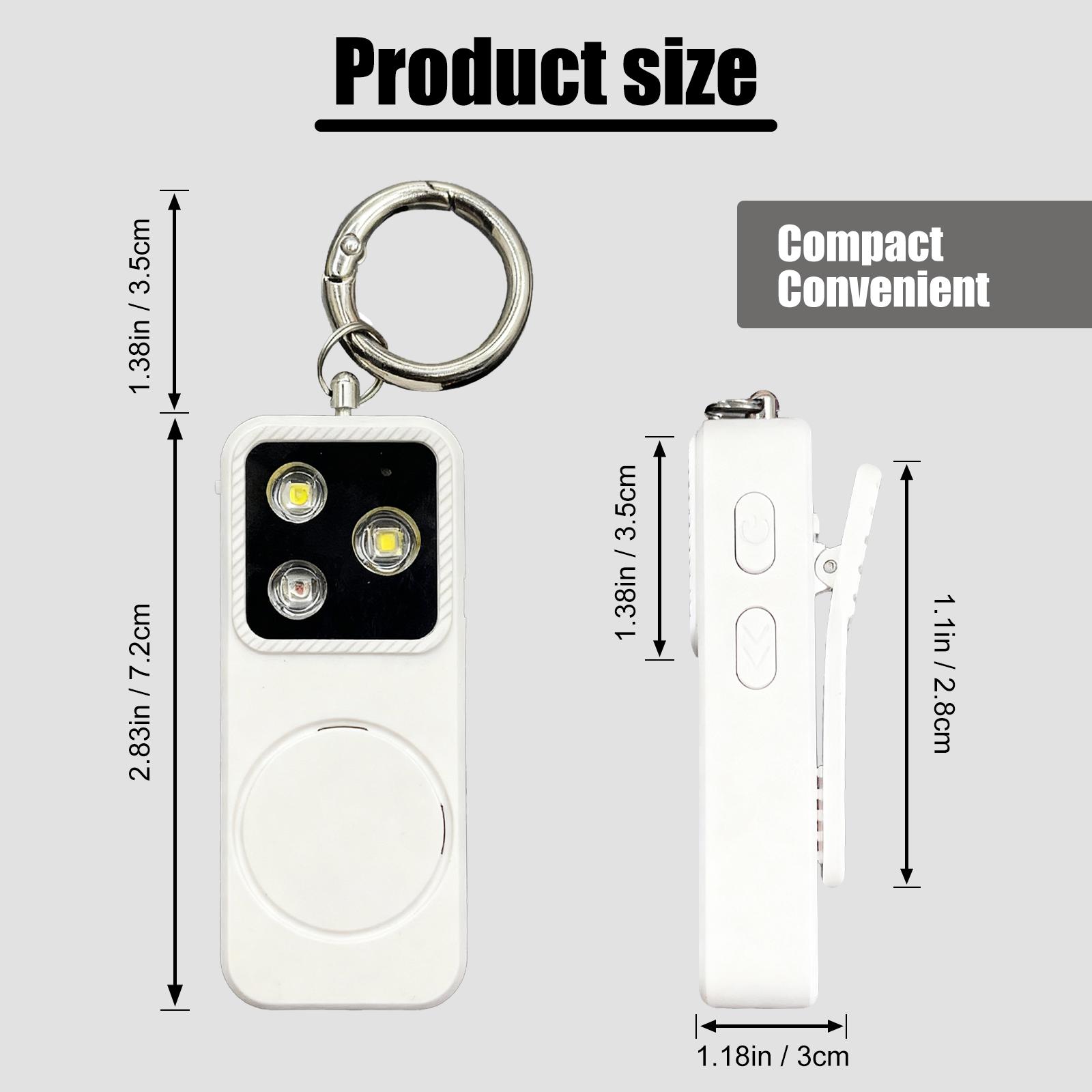 Personal Safety Alarm Keychain | Deafeningly Loud & Rechargeable | Emergency Strobe Light + Anti-Tracking | Perfect for Women, Night Running, and Elderly