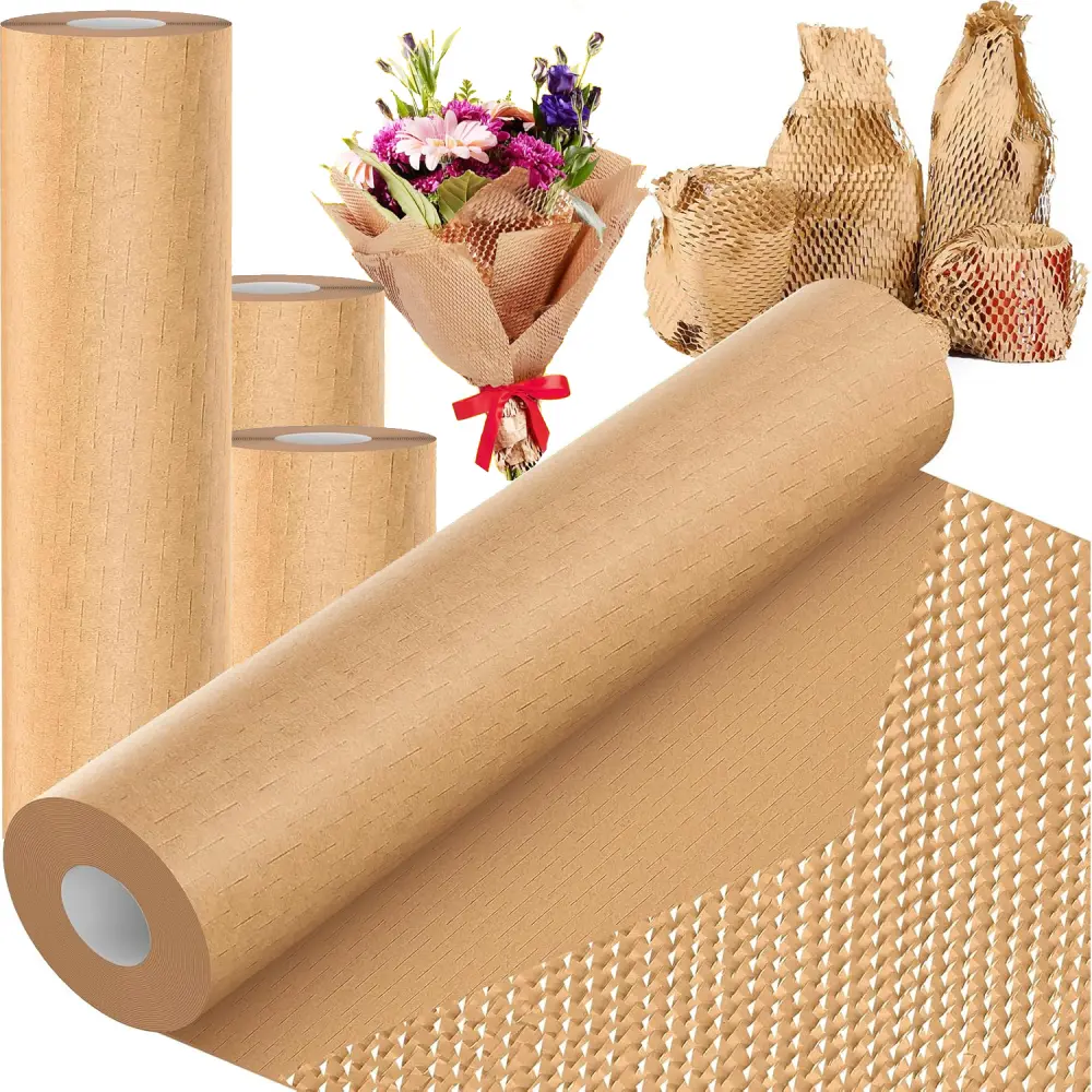 SKYPRO Perforated Tear Honeycomb Kraft Paper Wrap - 25cmx10m/9.84inx393in, Recyclable, Sustainable, Biodegradable, Effective Protection, Cushioning for Movers, Gifts, Fragile Items Shipping sohochic, 30Cmx10m / 11.81Inx393in, Multi-Size, Benefits: Effecti