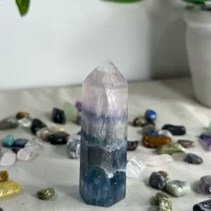 Blue Purple Fluorite Crystal Tower