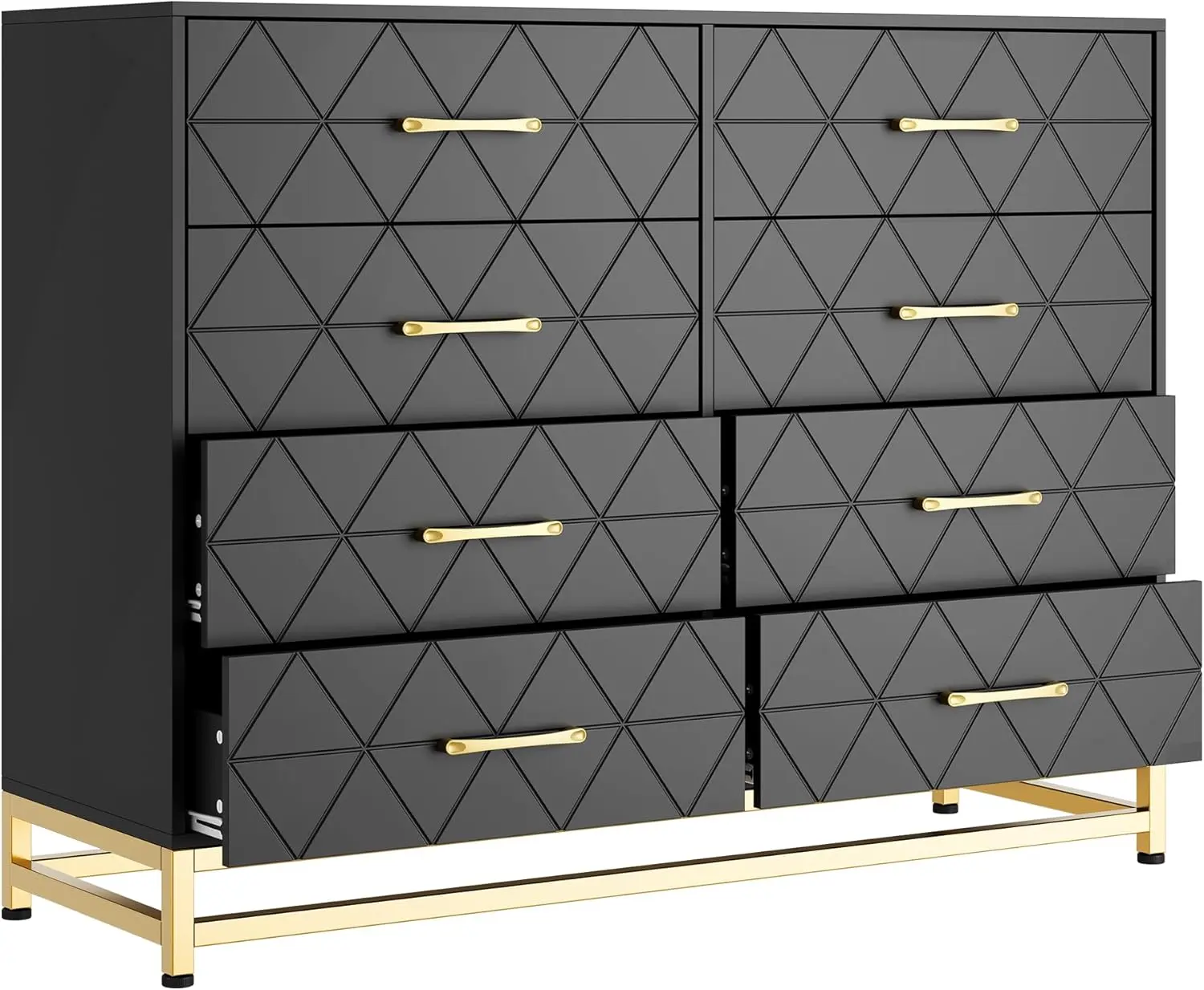 Black 8-Drawer Bedroom Storage Cabinet - Indoor Furniture, Ideal Christmas Gift for Bedroom Organization Needs