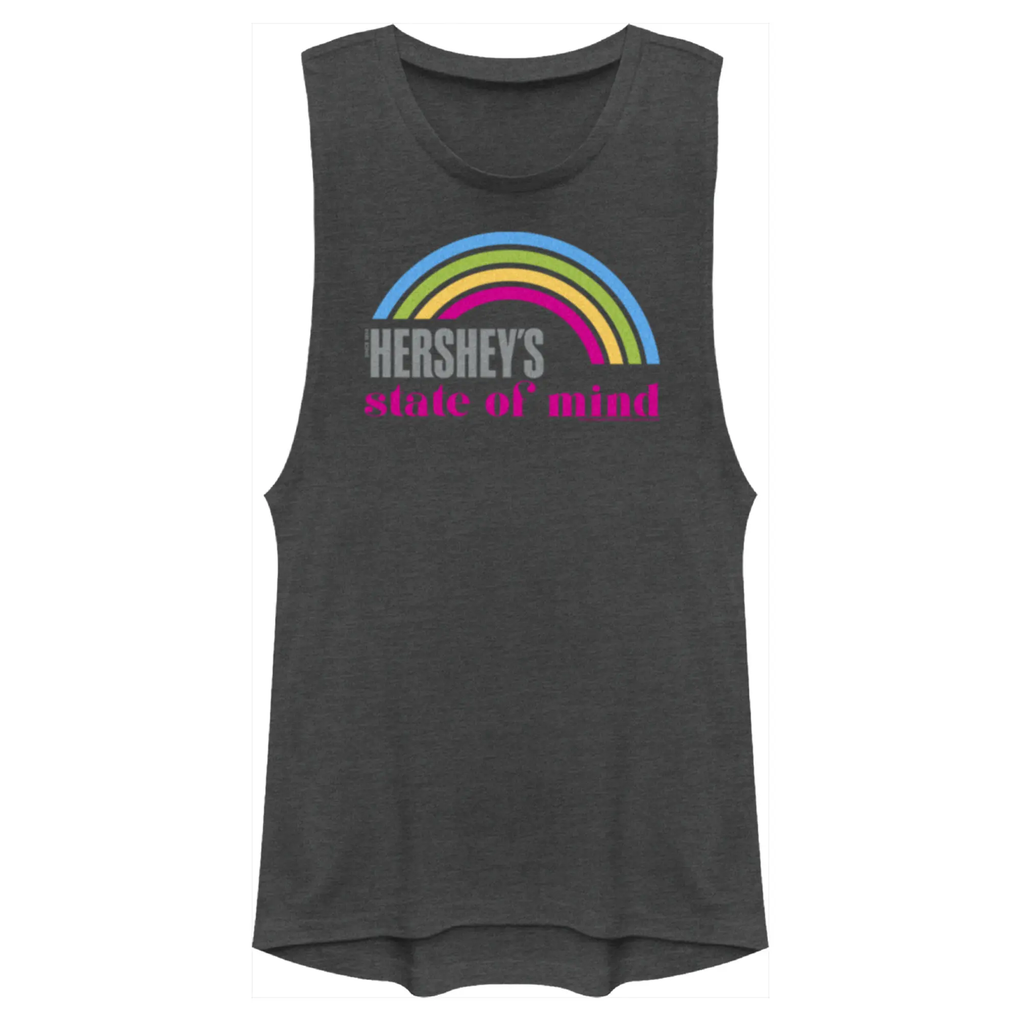 Juniors Womens HERSHEY'S State of Mind Rainbow Festival Muscle Tee