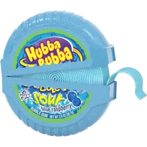Hubba Bubba Blue Raspberry Soft Bubble Gum Candy, 2.0 oz (56.7g) Sweet Sugar Snack for Kids
