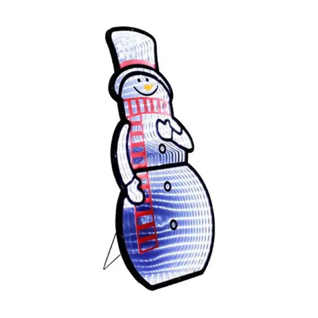 Good Tidings G48 WBD2021007X 24-in Standing Warm Multi-Color LED Infinity Lighted Snowman Decoration - 36-in Option, Colorful Holiday Lights, Easy Setup, Outdoor-Friendly
