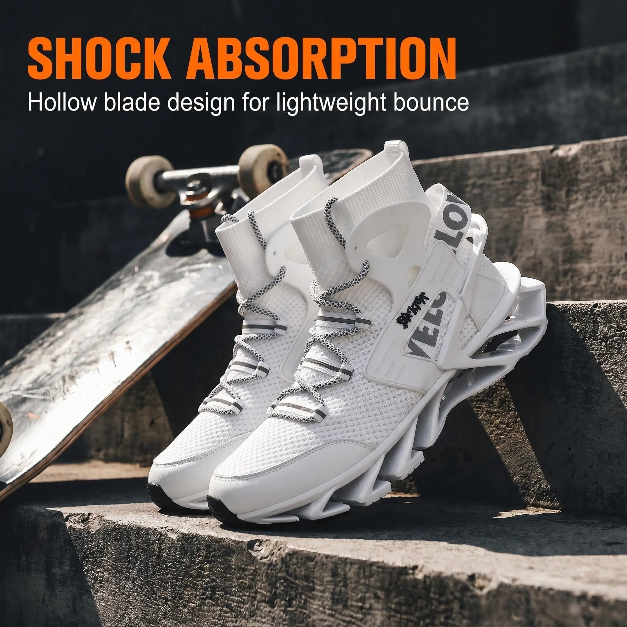 DOGDAN Men's Futuristic Blade-Sole High-Top Tactical Casual Trainers, Men's Sports Shoes