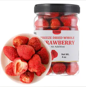 Freeze Dried Whole Strawberry 4Oz No Additives Dried Strawberries Fruit Snack Milkshake